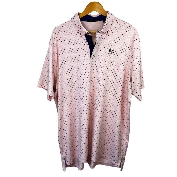 Greyson Golf Men's Icon Wolf Pink Short Sleeve Polo Shirt Size XL Mauve Mist - Picture 1 of 12